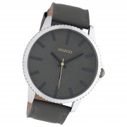 Oozoo Unisex Armbanduhr Timepieces Analog Leder grau UOC10330