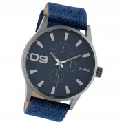 Oozoo Unisex Armbanduhr Timepieces Analog Leder dunkelblau UOC10345