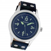 Oozoo Unisex Armbanduhr Timepieces Analog Leder blau camouflage UOC10350
