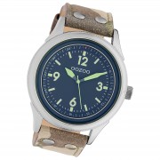 Oozoo Unisex Armbanduhr Timepieces Analog Leder camouflage braun UOC10353