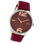 Oozoo Damen Armbanduhr Timepieces Analog Leder weinrot UOC10378