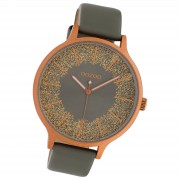 Oozoo Damen Armbanduhr Timepieces Analog Leder grau UOC10402