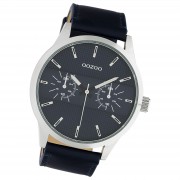 Oozoo Unisex Armbanduhr Timepieces Analog Leder dunkelblau UOC10536
