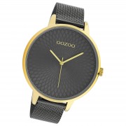 Oozoo Unisex Armbanduhr Timepieces Analog Metall schwarz UOC10554