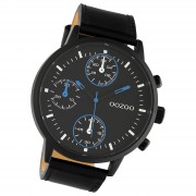 Oozoo Unisex Armbanduhr Timepieces Analog Leder schwarz UOC10669