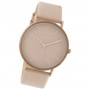 Oozoo Damen Armbanduhr Timepieces Analog Leder beige rosa UOC10820