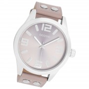Oozoo Damen Armbanduhr Timepieces Analog Leder taupe rosa UOC1086A