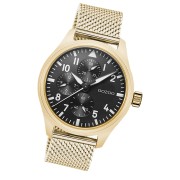 Oozoo Herren Armbanduhr Timepieces C10959 Analog Metall Mesh gold UOC10959