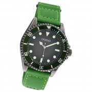 Oozoo Herren Armbanduhr Timepieces C11010 Analog Leder grün UOC11010