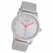 Oozoo Damen Armbanduhr Timepieces Analog Leder silber UOC11058