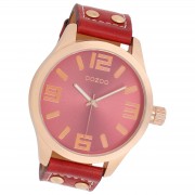 Oozoo Damen Armbanduhr Timepieces Analog Leder rot UOC1105A