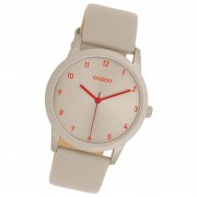 Oozoo Damen Armbanduhr Timepieces Analog Leder taupe grau UOC11170