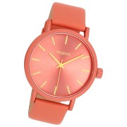 Oozoo Damen Armbanduhr Timepieces Analog Leder pfirsichrosa UOC11194