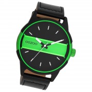 Oozoo Herren Armbanduhr Timepieces Analog Leder forest grün UOC11233
