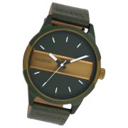 Oozoo Herren Armbanduhr Timepieces Analog Leder forest grün UOC11233