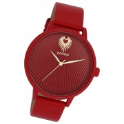 Oozoo Damen Armbanduhr Timepieces Analog Leder rot UOC11249