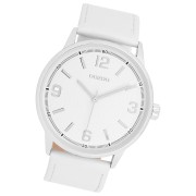 Oozoo Unisex Armbanduhr Timepieces Analog Lederband weiß UOC11500