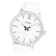 Oozoo Unisex Armbanduhr Timepieces Analog Lederband weiß UOC11512