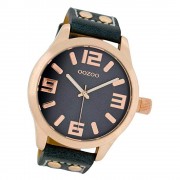 Oozoo Damen Armbanduhr Timepieces C1157 46mm Quarz Leder blau UOC1157