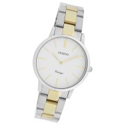 Oozoo Damen Armbanduhr Vintage Series Analog Metall silber gold UOC20044