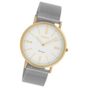 Oozoo Damen Armbanduhr Ultra Slim Analog Edelstahl silber gold UOC20066