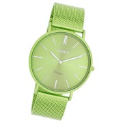 Oozoo Damen Armbanduhr Vintage Analog Edelstahl grün UOC20330