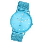 Oozoo Damen Armbanduhr Vintage Analog Edelstahl blau UOC20331