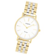 Oozoo Damen Armbanduhr OOZOO Vintage Analog Metallband silber gold UOC20407