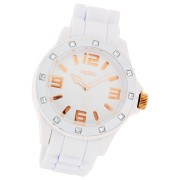 Oozoo Unisex Armbanduhr Vintage Series Analog Silikon weiß UOC4357A