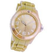 Oozoo Damen Armbanduhr Timepieces Analog Silikon beige UOC4662A