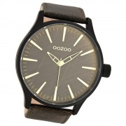 Oozoo Herren-Armbanduhr XL Timepieces Mineralglas Quarz Leder braun UOC7863
