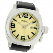 Oozoo Herren-Uhr Steel Quarzuhr Leder-Armband dunkelbraun UOOS014