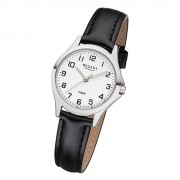 Regent Damen Armbanduhr Analog 2112418 Quarz-Uhr Leder schwarz UR2112418