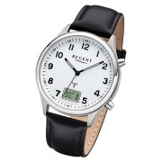 Regent Herren Funkuhr Analog-Digital FR-277 Funk-Uhr Leder schwarz URBA446