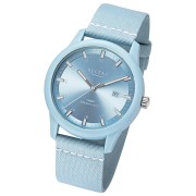 Regent Herren Armbanduhr Analog Nylonarmband hellblau weiß URBA737