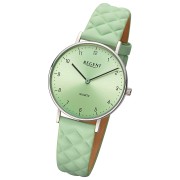 Regent Damenuhr Edelstahl-Armbanduhr Analog Lederarmband URBA853