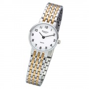 Regent Damen Armbanduhr Analog F-1158 Quarz-Uhr Metall silber gold URF1158