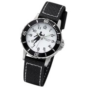 Regent Jugend Armbanduhr Analog Textilarmband schwarz weiß URF1374