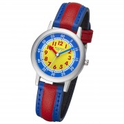 Regent Kinderuhr Armbanduhr Analog PURarmband blau rot URF1472