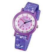 Regent Kinderuhr Feenapplikation Glitzersteine Textil lila Mädchen Uhr URF486