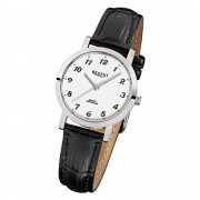 Regent Damen Armbanduhr Quarzwerk Saphirglas Lederarmband schwarz Uhr URF514