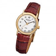 Regent Damen-Armbanduhr F-575 Quarz-Uhr Leder-Armband braun URF575