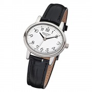 Regent Damen-Armbanduhr F-823 Quarz-Uhr Leder-Armband schwarz URF823