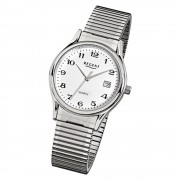 Regent Herren-Armbanduhr F-874 Quarz-Uhr Stahl-Armband silber URF874