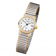 Regent Damen, Herren-Armbanduhr F-889 Quarz-Uhr Stahl-Armband silber gold URF889