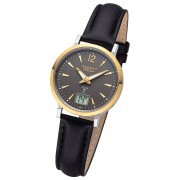 Regent Damen Funkuhr Analog-Digital Lederarmband schwarz URFR283