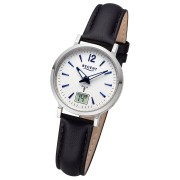 Regent Damen Funkuhr Analog-Digital Lederarmband schwarz URFR284