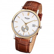 Regent Herren-Armbanduhr Quarz-Uhr Leder-Armband braun Uhr URGM1449