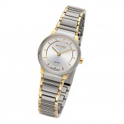 Regent Damen Armbanduhr Analog GM-2131 Quarz-Uhr Metallband bicolor URGM2131