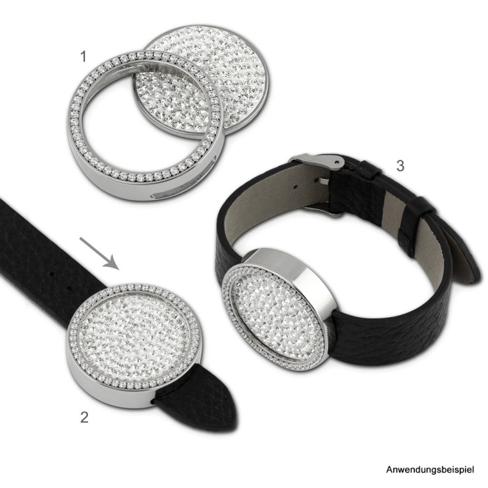 Amello Coinsfassung glanz 25mm Edelstahl für Armband Stahlschmuck ESC080J